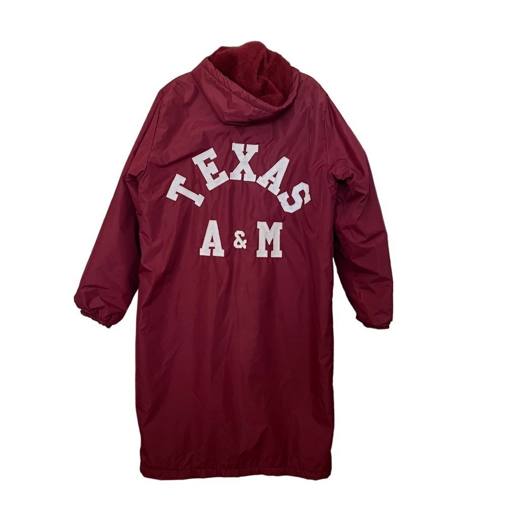 Vintage Howe Texas A&M Long Stadium Lined Button Trench Jacket Size Large